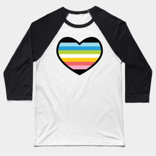 Queer Flag Heart Baseball T-Shirt